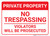 Private Property: No Trespassing Violators Prosecuted Footer Portrait - Wall Sign