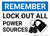 Remember: Lock Out All Sources Lockout Icon Landscape - Wall Sign