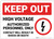 Keep Out High Voltage Authorized Personnel Only with Icon Landscape - Wall Sign