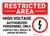 Restricted Area High Voltage Authorized Personnel Only with Icon Landscape - Wall Sign