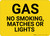Gas No Smoking Matches Or Lights Landscape - Wall Sign