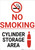No Smoking Cylinder Storage Area with Icons Portrait - Wall Sign