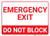 Emergency Exit Do Not Block Landscape - Wall Sign