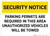 Security Notice Parking Permits Required Landscape - Wall Sign