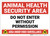 Animal Health Security Area with Icons Landscape - Wall Sign