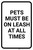 Pets Must Be On Leash At All Times Portrait - Wall Sign