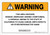 Warning: Prop 65 Arsenic (inorganic arsenic compounds) - Wall Sign