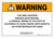 Warning: Prop 65 Dibenz [A,J] Anthracene - Wall Sign