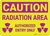 Caution: Radiation Area Authorized Entry with Icons Landscape - Wall Sign