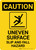 Caution: Uneven Surface Fall Hazard with Icon Portrait - Wall Sign