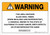 Warning: Prop 65 Glass Wool Fibers (When Inhalable and Biopersistent) - Wall Sign