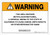 Warning: Prop 65 Methylazoxymethanol - Wall Sign