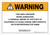Warning: Prop 65 Nickel Subsulfide - Wall Sign