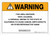 Warning: Prop 65 Vinyl Chloride - Wall Sign