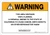 Warning: Prop 65 Vinyl Fluoride - Wall Sign