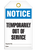 Notice Temp Service Tags