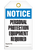 Notice Personal Protection Equipment Required Tags