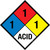 NFPA Diamond 704: 1-1-1 ACID - Wall Sign