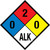 NFPA Diamond 704: 0-2-0 ALK - Wall Sign