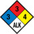 NFPA Diamond 704: 3-3-4 ALK - Wall Sign
