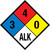 NFPA Diamond 704: 3-4-0 ALK - Wall Sign