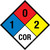 NFPA Diamond 704: 1-0-2 COR - Wall Sign