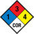 NFPA Diamond 704: 1-3-4 COR - Wall Sign