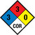 NFPA Diamond 704: 3-3-0 COR - Wall Sign