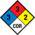 NFPA Diamond 704: 3-3-2 COR - Wall Sign