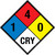 NFPA Diamond 704: 1-4-0 CRY - Wall Sign
