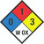 NFPA Diamond 704: 0-1-3 W OX - Wall Sign