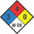 NFPA Diamond 704: 3-4-0 W OX - Wall Sign