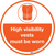 High Visibility Vests Must Be Worn Floor Sign