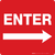 Enter with Right Arrow (Red) - Square Wall Sign