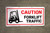 Caution Forklift Traffic Red/Black Banner