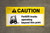 Caution Forklift Trucks Operating Beyond Point ANSI Banner