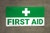 Cross First Aid Sign Green Banner