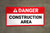 Danger Construction Area Red Banner