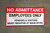 No Admittance Employees Only Banner
