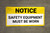 Notice Safety Equipment Must Be Worn Banner