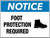 Notice Foot Protection Required Wall Sign