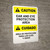 Caution: Bilingual Spanish Caution: Ear and Eye Protection Area - Portrait Wall Sign