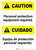 Caution: Bilingual Spanish Caution: Personal Protection Equipment Required - Portrait Wall Sign