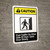 Caution: Foot Traffic On Other Side of Door with Graphic ANSI - Portrait Wall Sign
