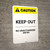 Caution: Keep Out White - Portrait Wall Sign
