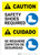 Caution: Safety Shoes Required Bilingual Spanish - Portrait Wall Sign