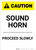 Caution: Sound Horn Proceed Slowly - Portrait Wall Sign