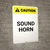Caution: Sound Horn - Portrait Wall Sign