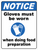 Notice - Gloves Must Be Worn During Food Prep Floor Sign