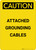 Caution: Attached Grounding Cables - Portrait Wall Sign